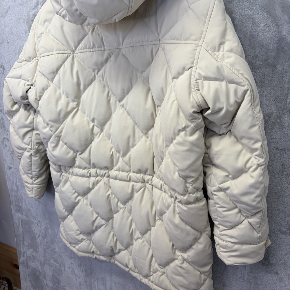 Lauren Ralph Lauren Size S Womens Down Puffer Coat Jacket White Fur Trim Hood - Picture 11 of 16